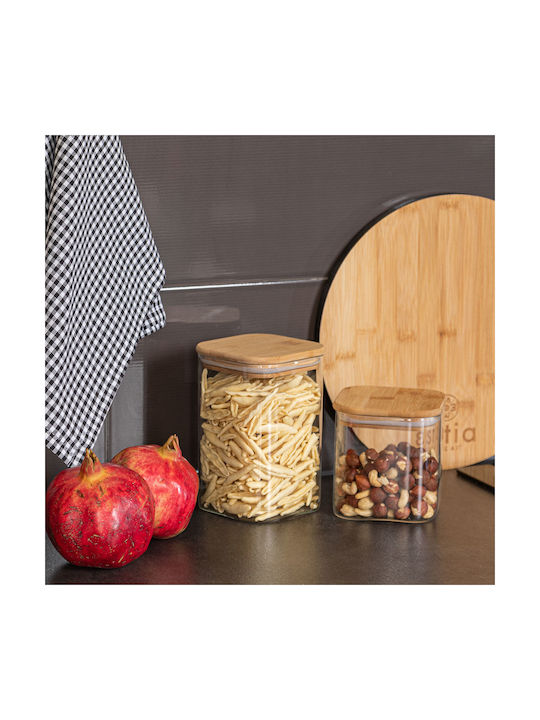 Estia Essentials Vase General Use with Lid Glass Transparent 950ml