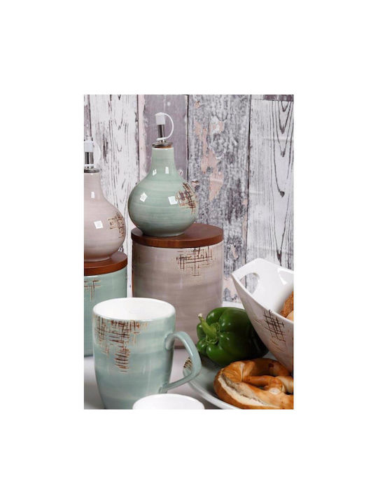 Cryspo Trio Country Vase for Sugar with Lid made of Porcelain Beige 12x12x12cm
