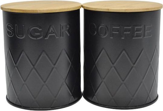 Ankor Coffee Jar with Lid Metallic Black 10x10x13cm