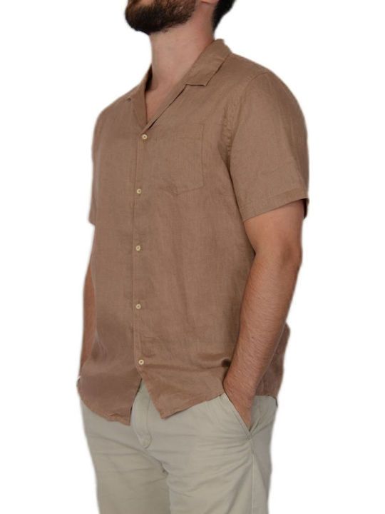 Langärmlig Leinen Hemd Brown