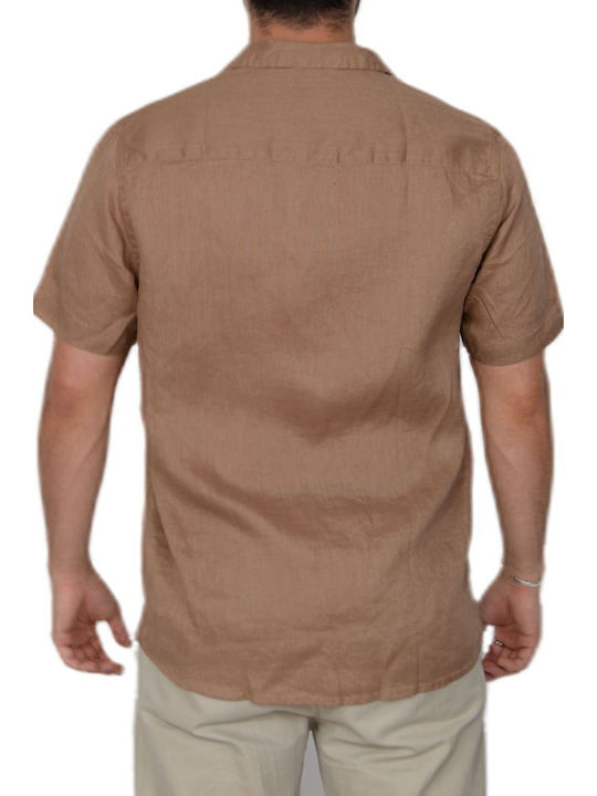 Langärmlig Leinen Hemd Brown