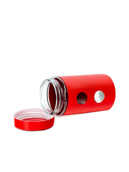 Muhler Allgemeine Verwendung Lebensmittelglas mit Deckel aus Rostfreiem Stahl Rote 1050ml Stücke
