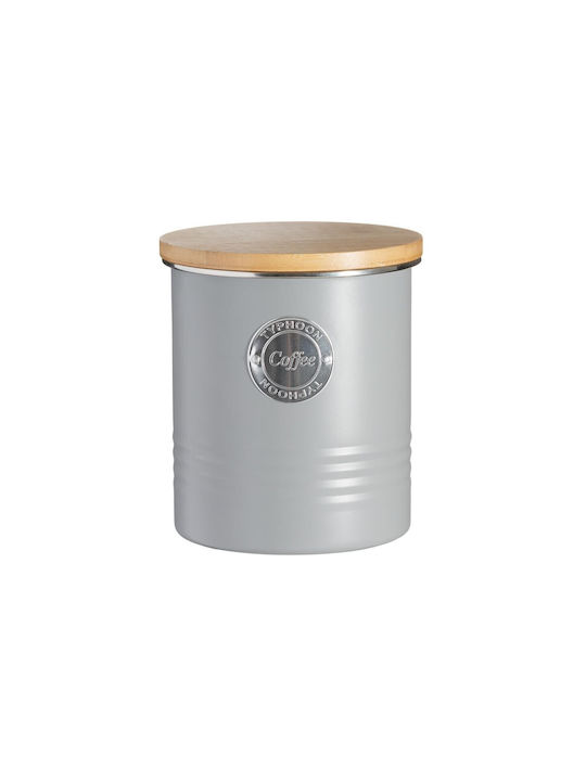 Typhoon Coffee Jar with Lid Metallic Grey 1000ml 1 Piece