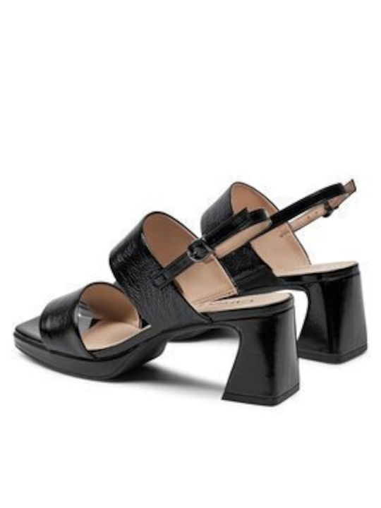 Caprice Patent Leather Women's Sandals Black