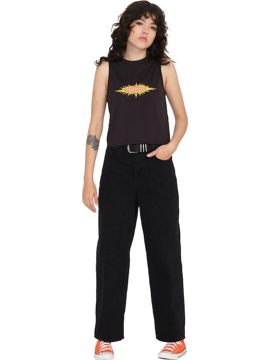 Nusun Women's Athletic Blouse Sleeveless Black