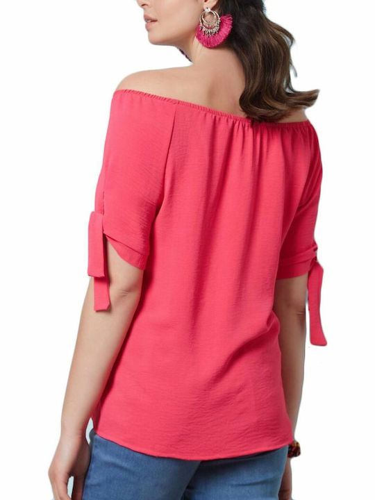 Anna Raxevsky Women's Blouse Off-Shoulder Fuchsia