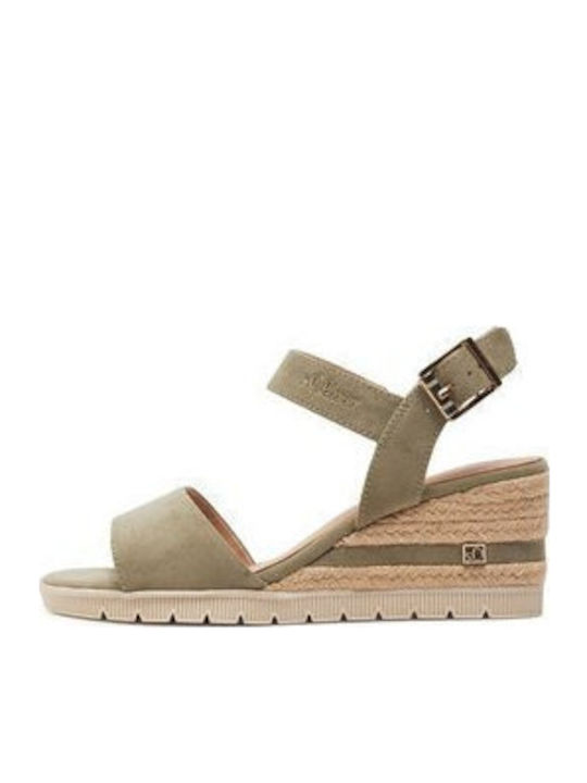 Damenplattformen Khaki