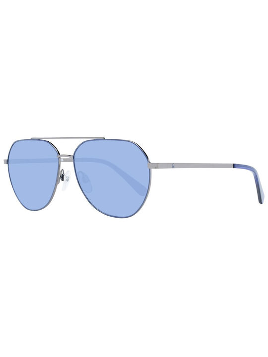 Benetton Men's Sunglasses with Gray Metal Frame and Blue Lens BE7034 594