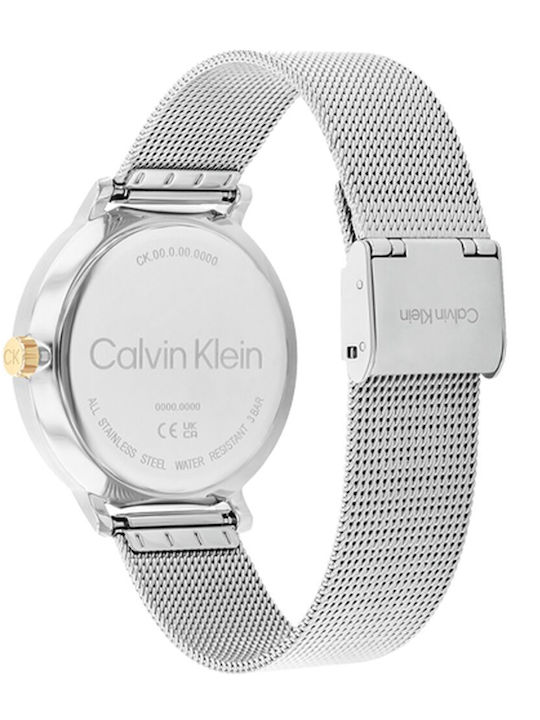 Calvin Klein Γυναικείο Ρολόι 40mm Μπαταρίας με Ασημί Μεταλλικό Μπρασελέ