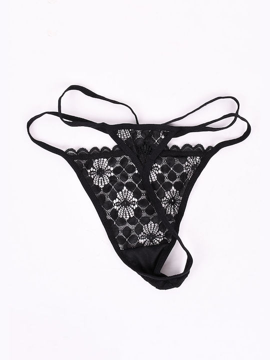 Hana Women's String with Lace Black