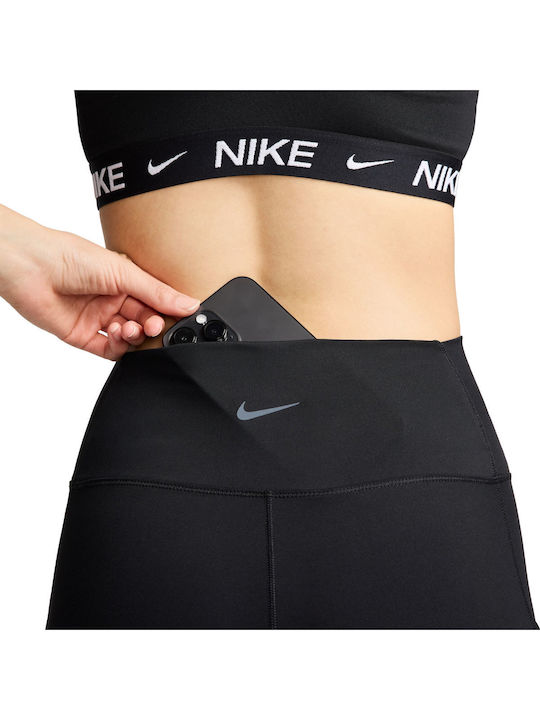 Dri-Fit One Training Γυναικείο Cropped Κολάν Ψηλόμεσο Black