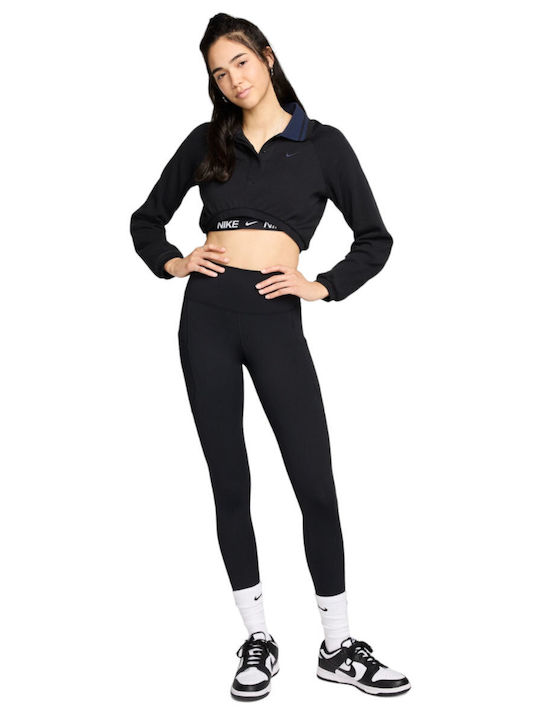 Dri-Fit One Training Γυναικείο Cropped Κολάν Ψηλόμεσο Black