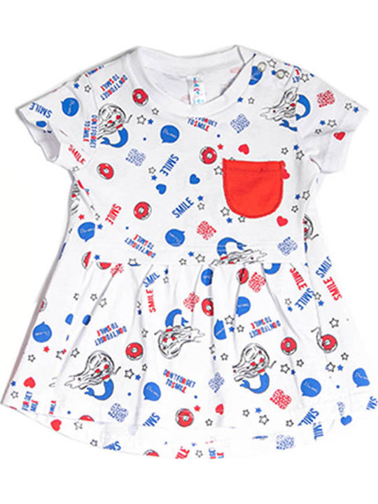 Kinderkleid Kurzärmelig Set aus 2 mit Weißer Unterhose