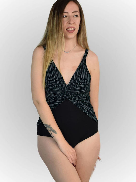 Esthisis One-Piece Swimsuit with Padding Black-green