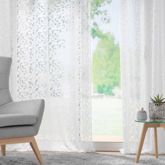 Douceur d'Intérieur Κουρτίνα με Τρουκς L-c Manon Λευκή 140x240εκ.