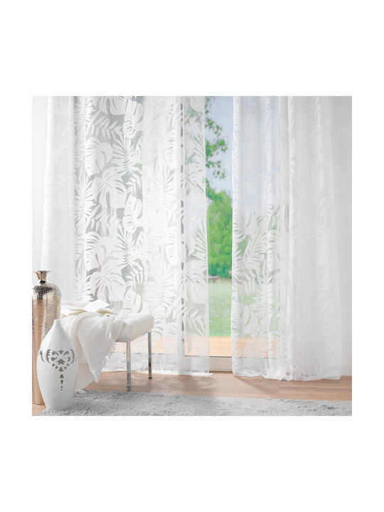 Douceur d'Intérieur Κουρτίνα με Τρουκς L-c Magnolia Λευκή 140x240εκ.