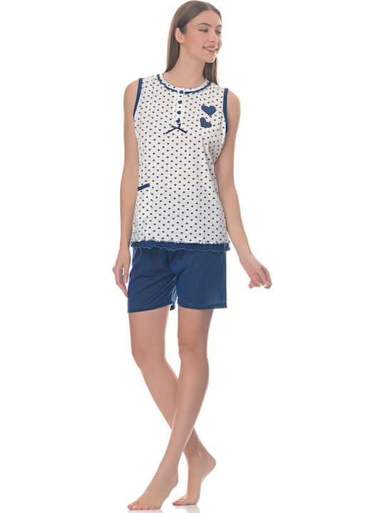 Cool Sommer Damen Pyjama-Set Blue