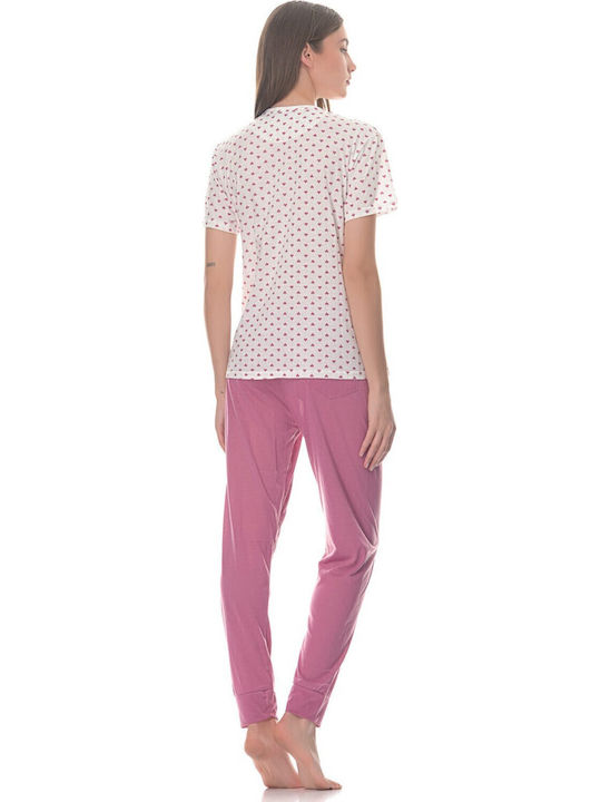 Cool Sommer Damen Pyjama-Set Pink