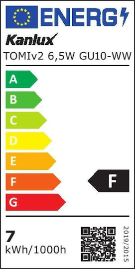 Kanlux Λάμπα LED 6.5W για Ντουί GU10 Θερμό Λευκό 530lm