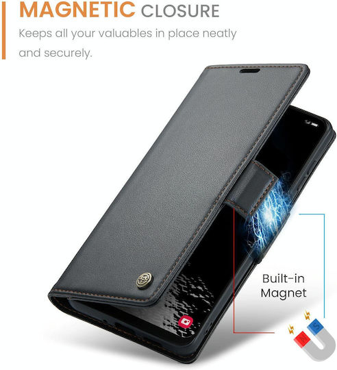 Samsung Galaxy A30s A50s A50 Caseme 023 Schmetterling Schnalle Litchi Textur Rfid Anti-Diebstahl Leder Telefon Fall schwarz