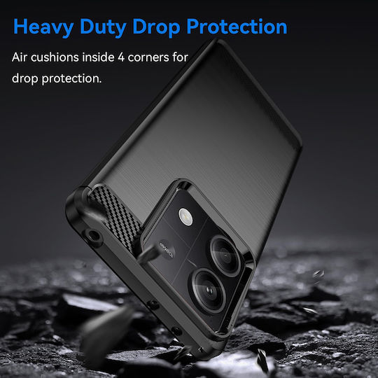 Techsuit Carbon Back Cover Σιλικόνης Μαύρο (Redmi Note 13 4G)