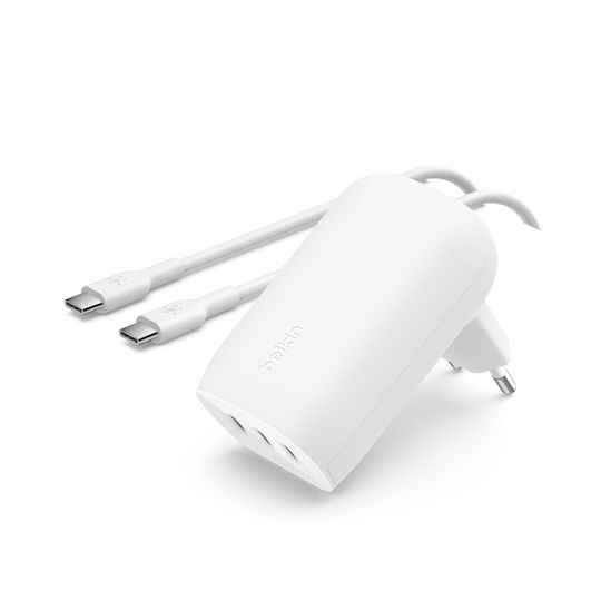 Belkin Încărcător cu 3 Porturi USB-C și Cablu USB-C 67W Livrarea energiei Albς (BoostCharge)