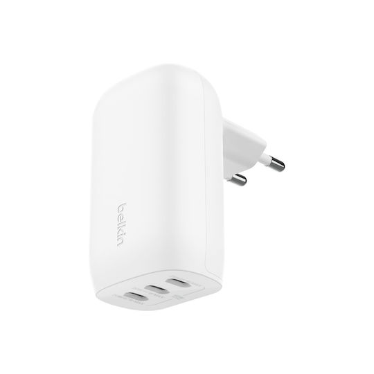 Belkin Încărcător cu 3 Porturi USB-C și Cablu USB-C 67W Livrarea energiei Albς (BoostCharge)