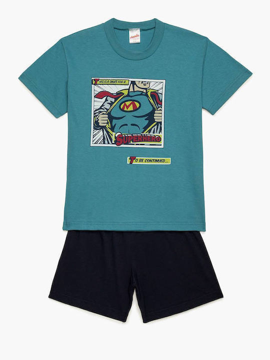 Minerva Kids Pyjamas Summer Petrol/aqua