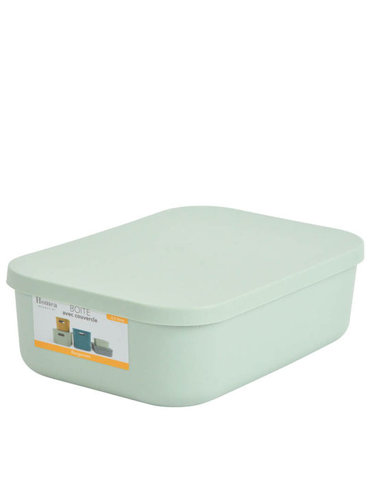 Plastic Storage Box with Lid Green 25x17.5x7.6cm 1pcs