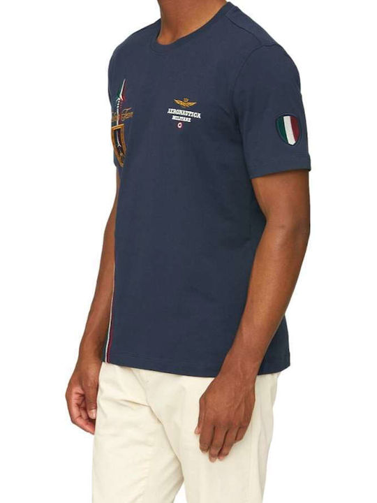 Aeronautica Militare Herren Kurzarmshirt Blue Navy