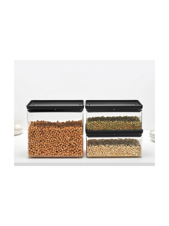Brabantia Set of 3pcs Jars General Use with Lid Plastic Gray 1500ml