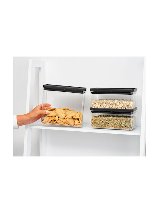 Brabantia Set of 3pcs Jars General Use with Lid Plastic Gray 1500ml