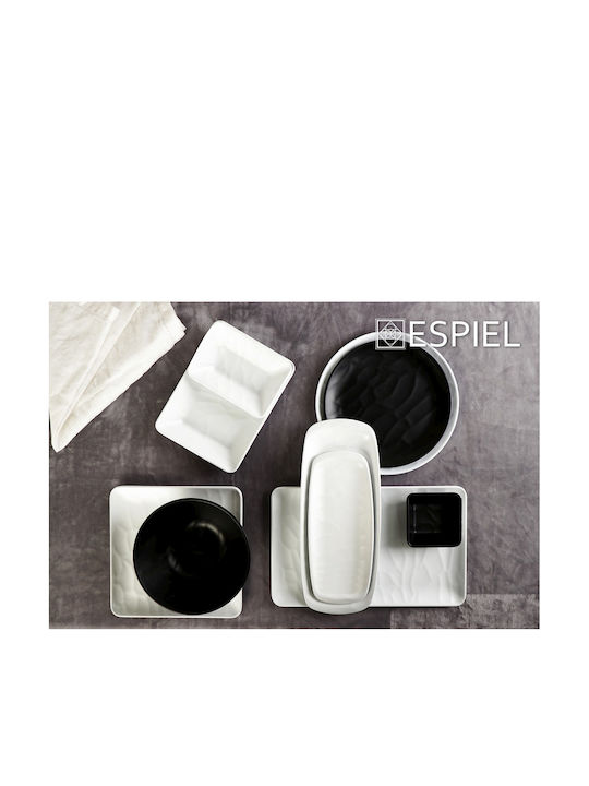 Espiel Wavy Matte Servierplatte Rechteckig Kunststoff Black 32.5x26.5cm 6Stück