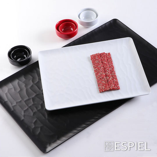 Espiel Wavy Matte Serving Platter Rectangular Black 32.5x26.5cm