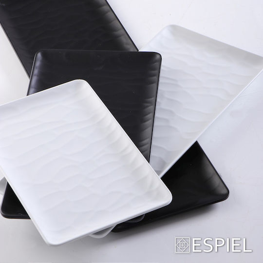 Espiel Wavy Matte Serving Platter Rectangular Black 32.5x26.5cm