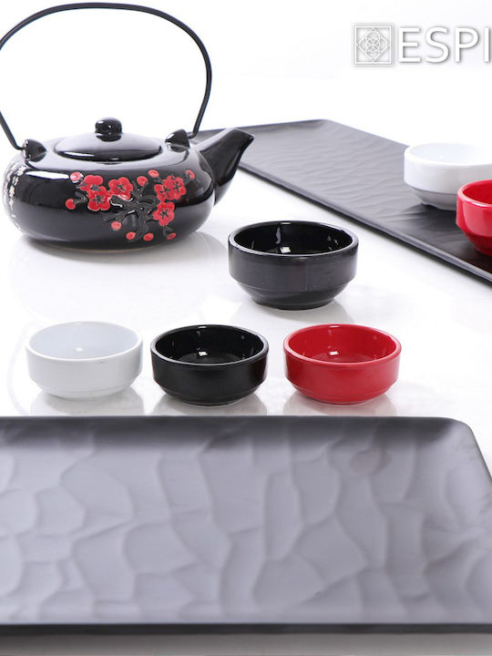 Espiel Wavy Matte Servierplatte Rechteckig Kunststoff Schwarz 53x16.2cm 6Stück
