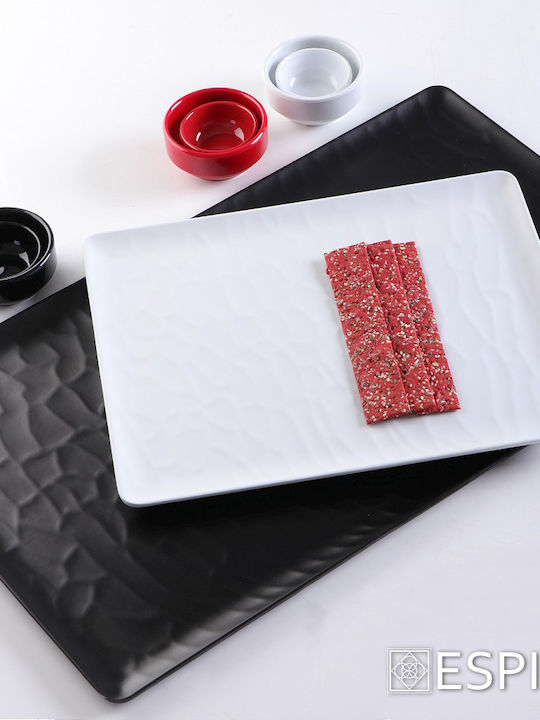 Espiel Wavy Matte Servierplatte Rechteckig Kunststoff Schwarz 53x16.2cm 6Stück