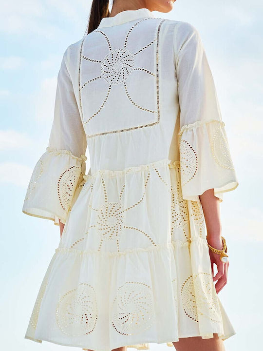 Lace Рокля с Дантеа За Всеки Ден Бежова