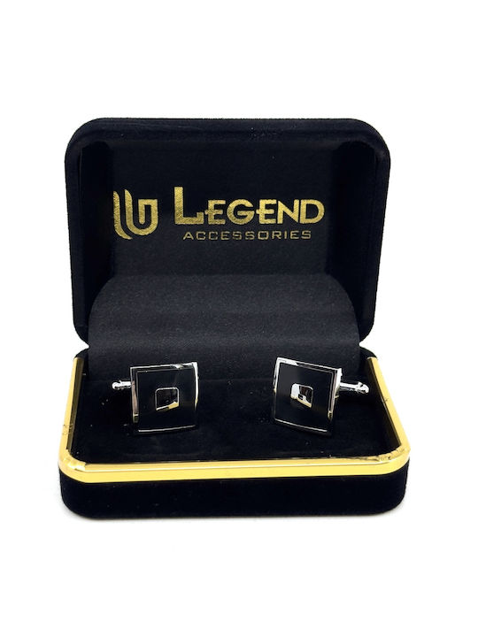 Legend Accessories Маншетни копчета от Silver в Черно цвят