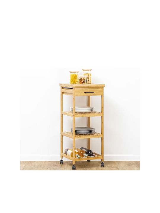 5Five Linha Wooden Kitchen Trolley 5 Tiers Beige 38x37x90cm