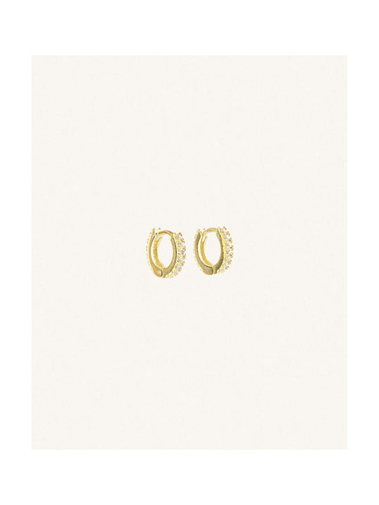 StanStefan Single Earring Hoop made of Silver Gold Plated with Stones