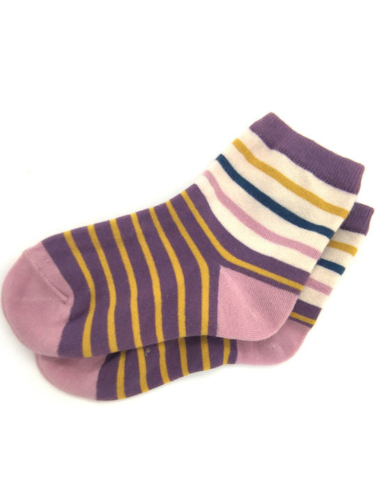 Gift-Me Kids' Ankle Socks Striped Purple