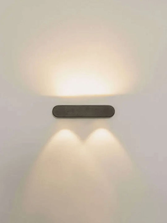 Zambelis Lights Wall-Mounted Outdoor Light LED IP54 10W with Warm White Light Double Beam