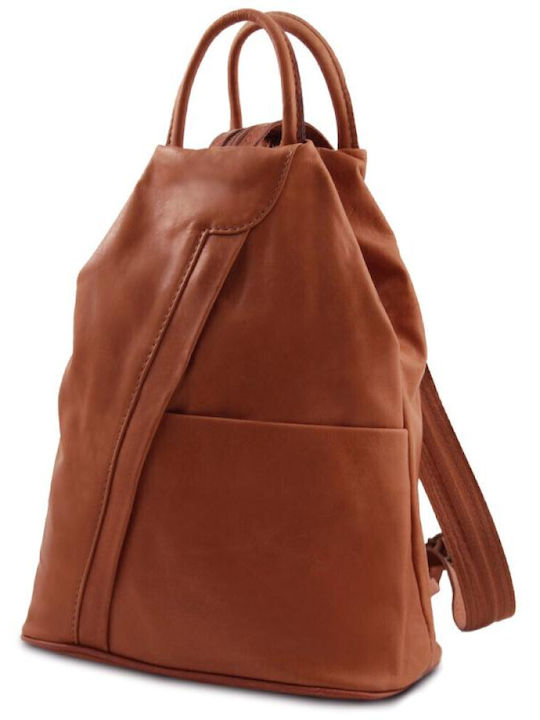 Tuscany Leather Shanghai Leather Women's Bag Backpack Cognac