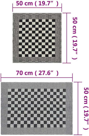 vidaXL Handtuch aus 100% Baumwolle in Schwarz Farbe 10Stück