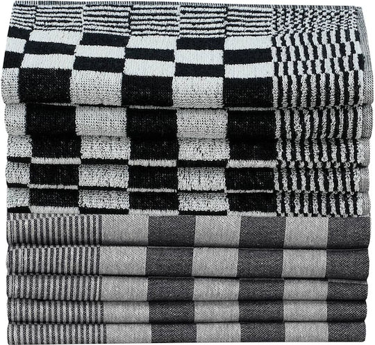 vidaXL Handtuch aus 100% Baumwolle in Schwarz Farbe 10Stück