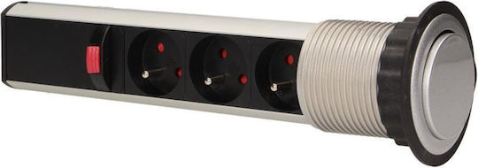 Orno Priză Electrică Triplu Mortice Argintie