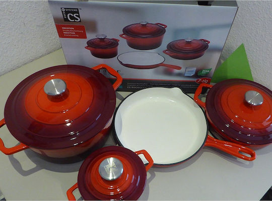 Carl Schmidt Sohn Xanten Set De Vase De Gătit Din Aluminiu Turnat Cu Acoperire Interioară Emailată 4 Piese