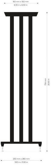 Solidsteel Lautsprecherständer Boden NS-7 (Paar) in Schwarz Farbe