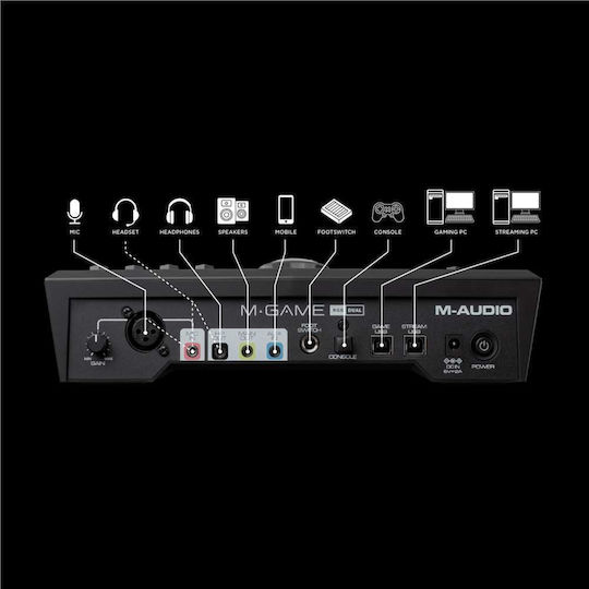 M-Audio M Game RGB Dual MI/EM/000084 Εξωτερική Επαγγελματική Κάρτα Ήχου με Σύνδεση USB
